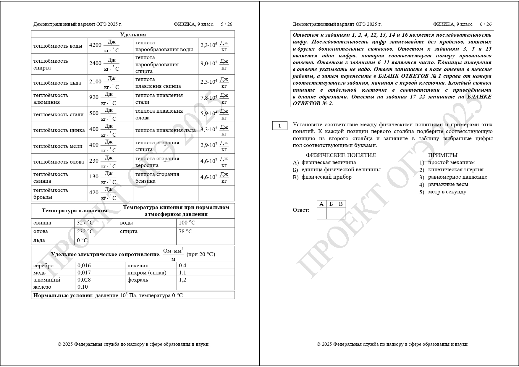 демоверсия ЕГЭ физика 2025